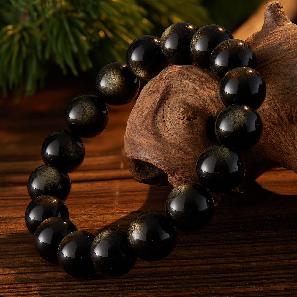 Silver Obsidian Bracelet | Protection & Strength – Blessing & Luck