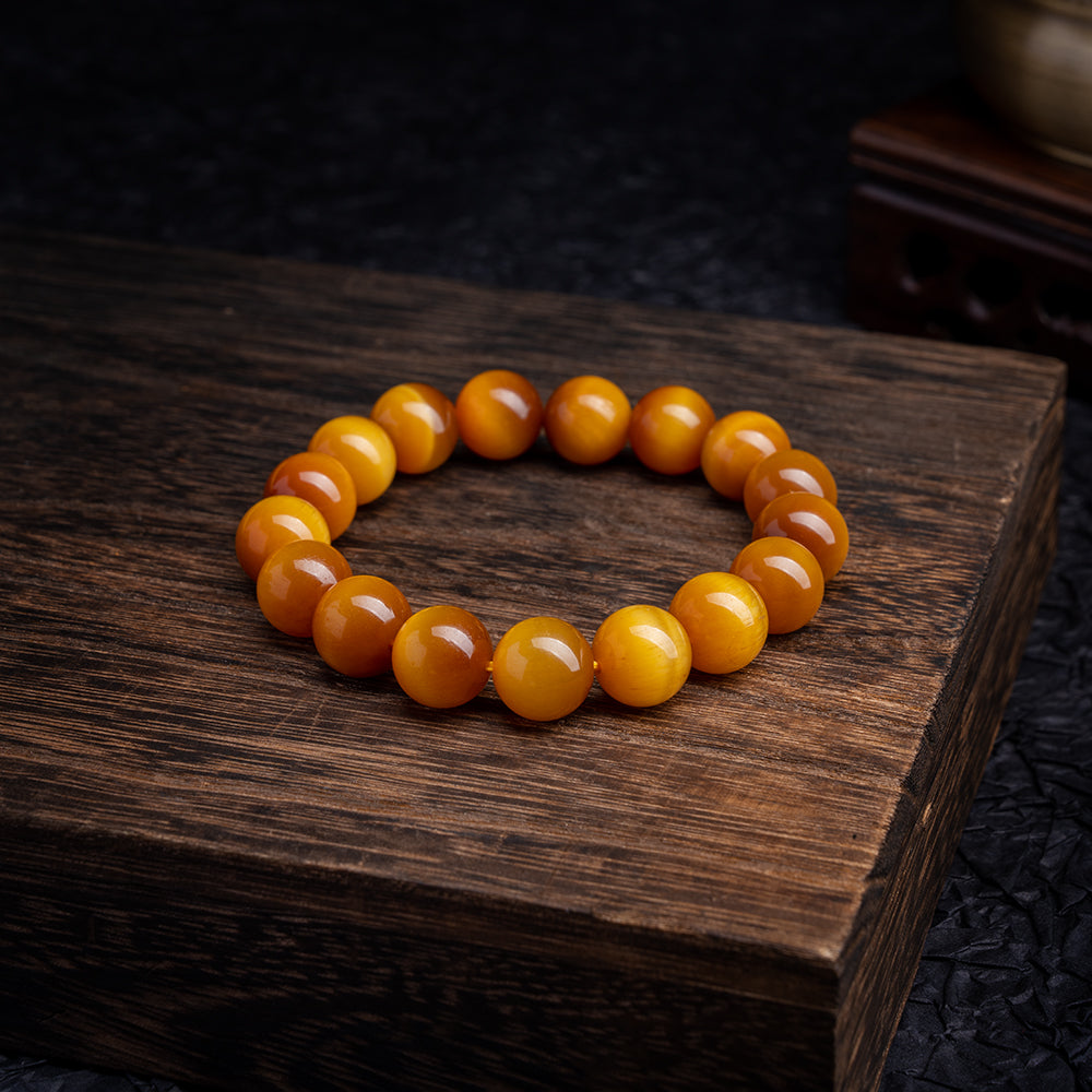 Feng Shui Bracelet | Bracelet for Enhancing Wealth & Career - Natural Golden Tiger Eye Bracelet with Blessing