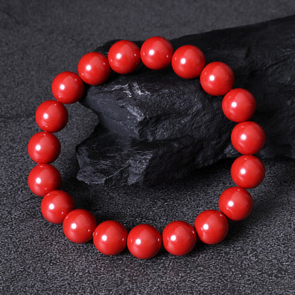 Bracelet for Protection Against Negative Aura - Cinnabar Stone Bracelet with Blessing