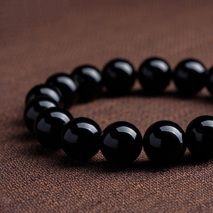 Feng Shui Bracelet | Bracelet for Repelling Bad Luck - Pure Natural Handmade Black Obsidian Bracelet With Blessing