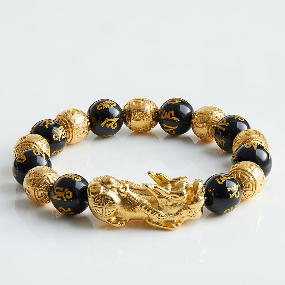 Bracelet for Wealth - Black Obsidian PIXIU Bracelet With Blessing | Wealth Bracelet