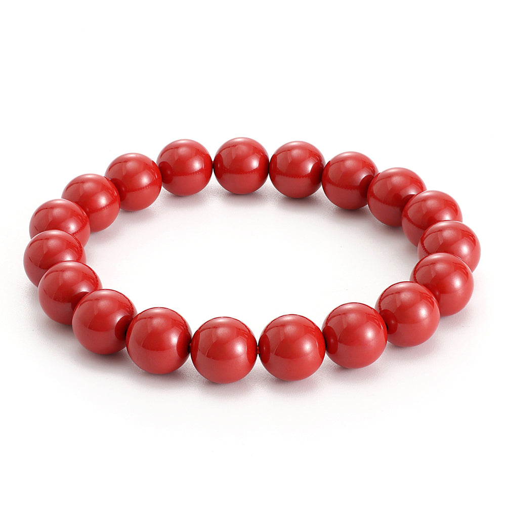 Bracelet for Protection Against Negative Aura - Cinnabar Stone Bracelet with Blessing