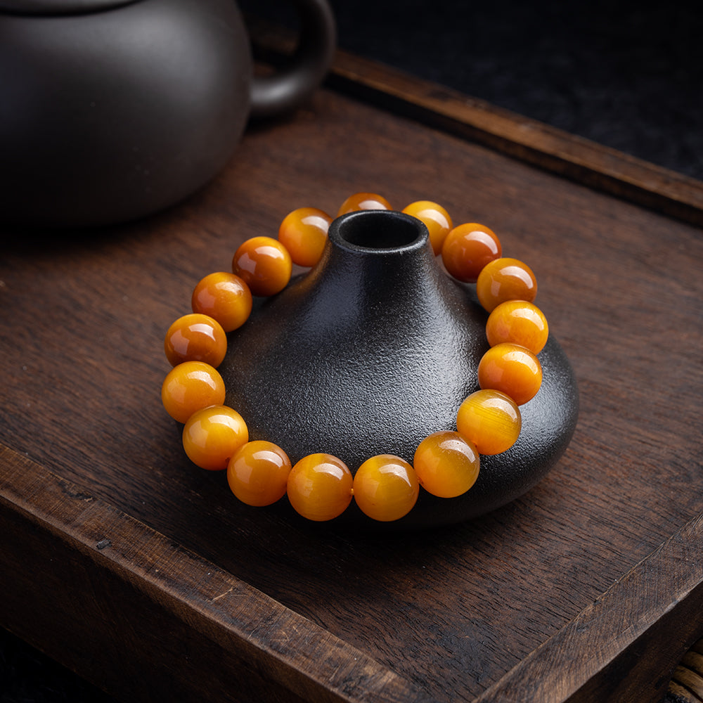 Feng Shui Bracelet | Bracelet for Enhancing Wealth & Career - Natural Golden Tiger Eye Bracelet with Blessing