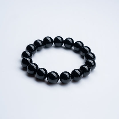 Feng Shui Bracelets Online | Bracelet for Repelling Bad Luck - Pure Natural Handmade Black Obsidian Bracelet With Blessing